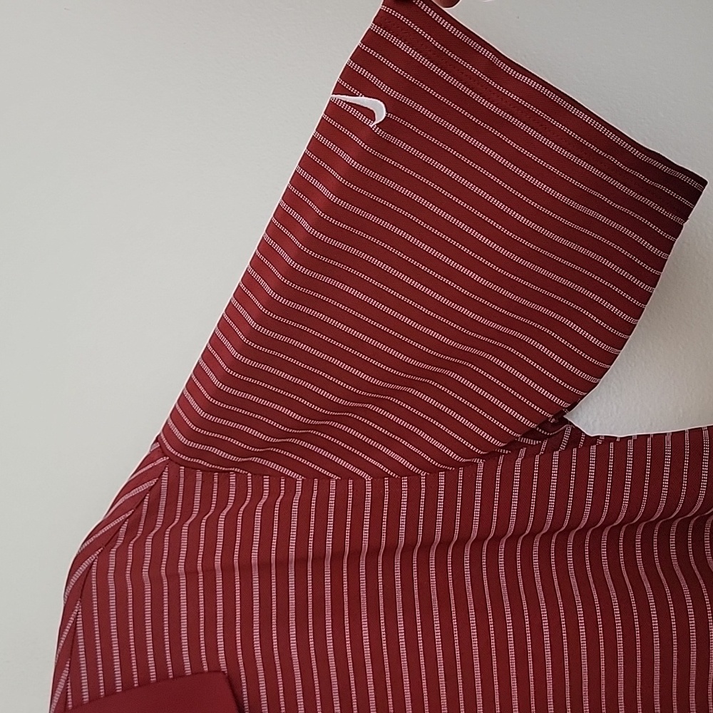 Nike Golf Burgundy Wine Striped Polo Short Sleeve Shirt XL - Picture 7 of 15